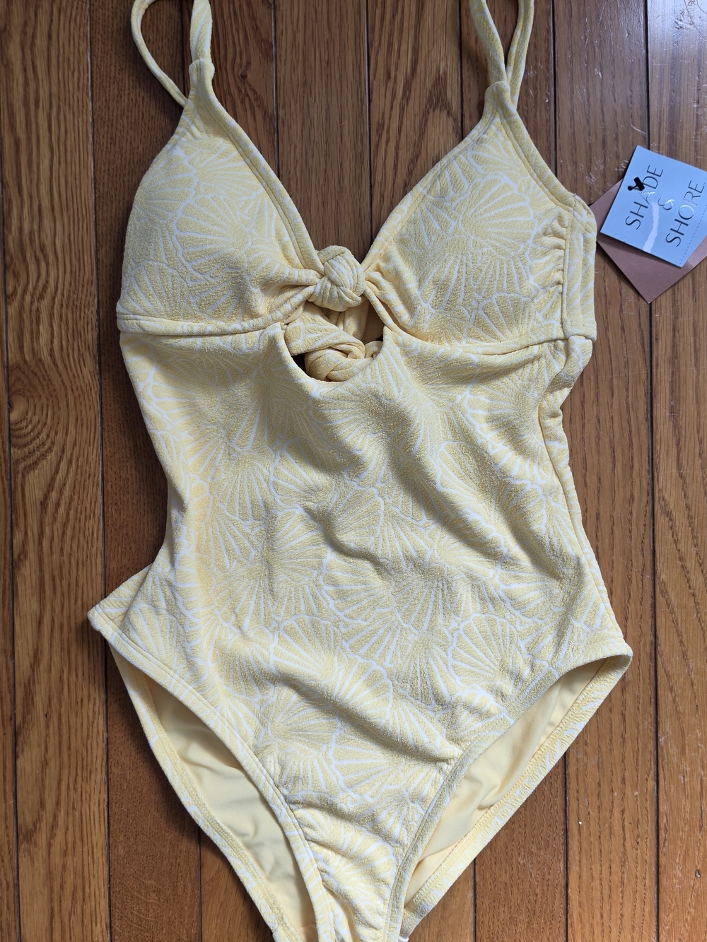 Target Yellow Textured One-Piece Swimsuit with Front Knot
